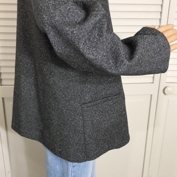 Eileen Fisher Stand Collar Charcoal Organic Cotton Blend Jacket XL - Picture 9 of 14